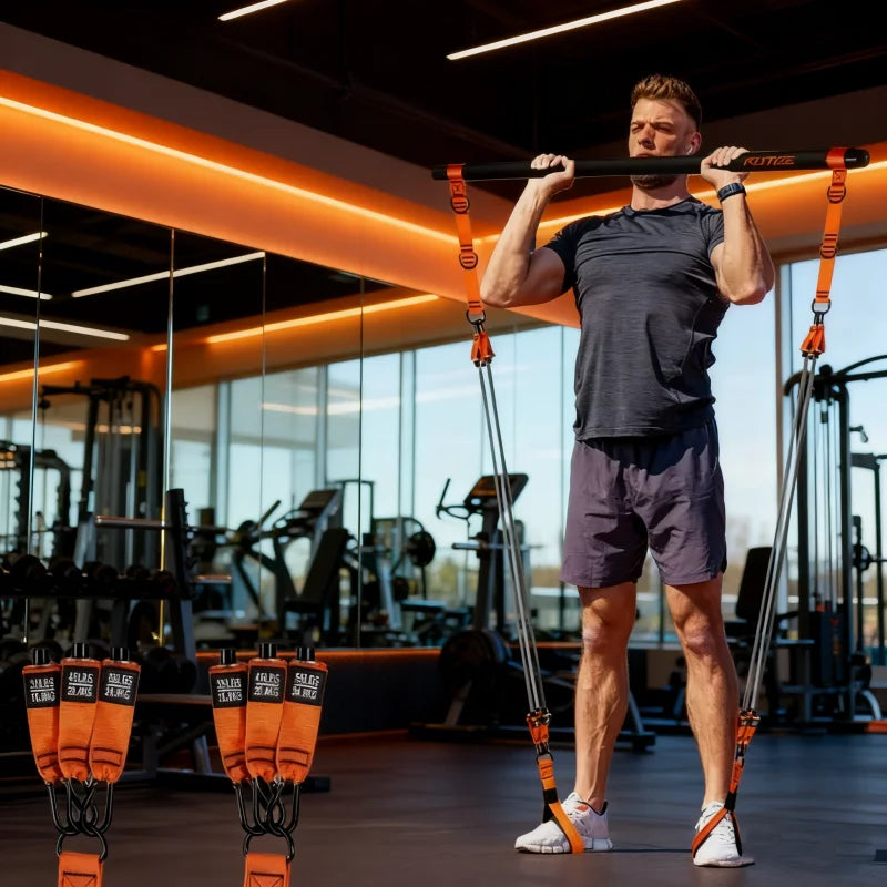 Set con bande di resistenza Bar Kit completo allenamento di forza per tutto il corpo