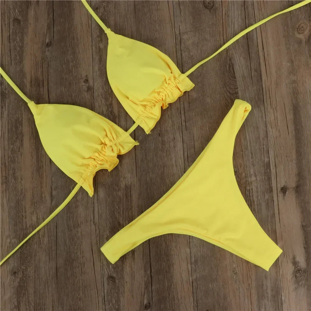 Set bikini brasiliano estivo 2 pezzi Set Push-up