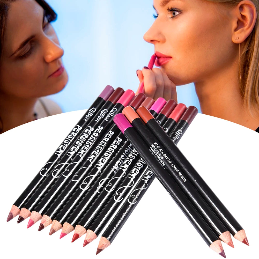 Set 12 pezzi Lipliner Matita Professionale si Lunga Durata Impermeabile