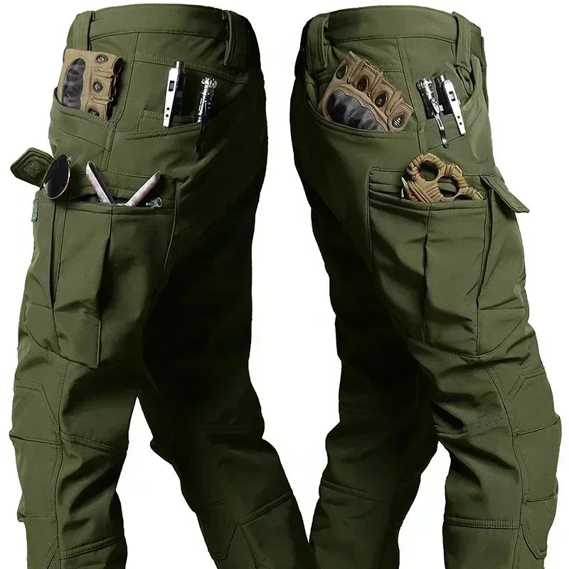 Giacca con cappuccio multi-tasche + Pantaloni in pile da Caccia Impermeabile