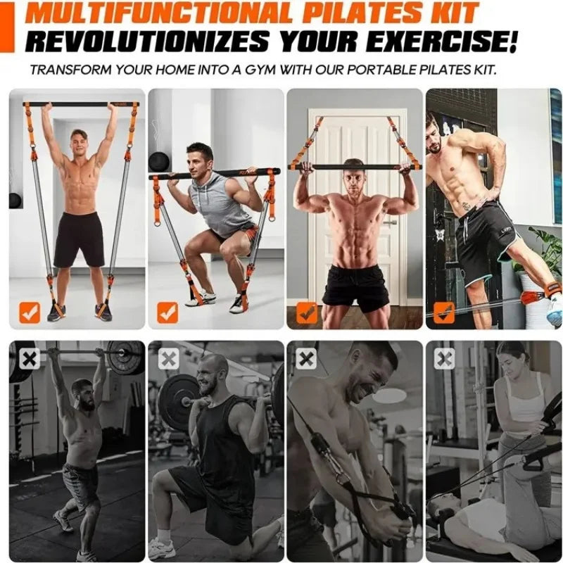 Set con bande di resistenza Bar Kit completo allenamento di forza per tutto il corpo