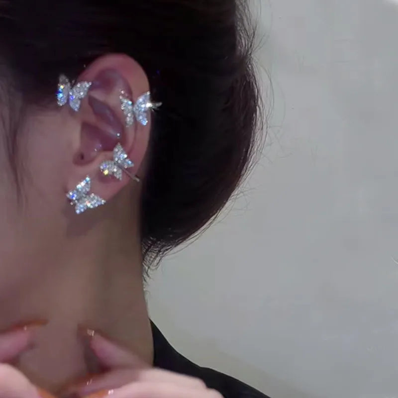 Clip per orecchie a farfalla in stile coreano senza piercing
