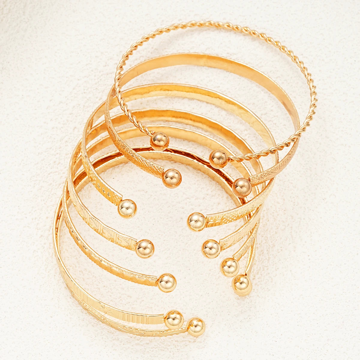 7 pezzi/set bracciali color oro
