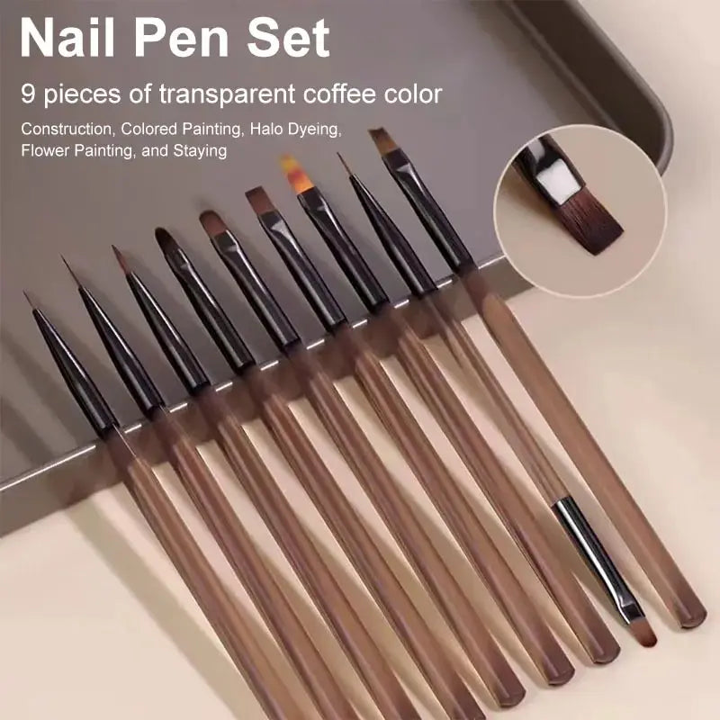 Pennello per Nail Gel Nail 9pz