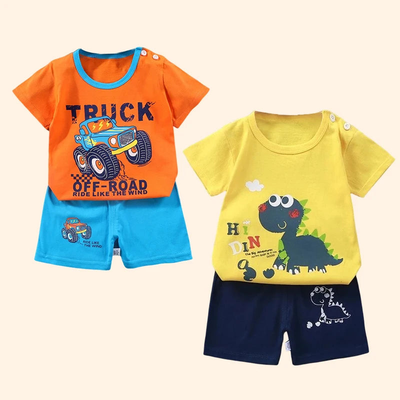 Set 2PCS 100% Morbido Cotone Morbido Tuta per bambini