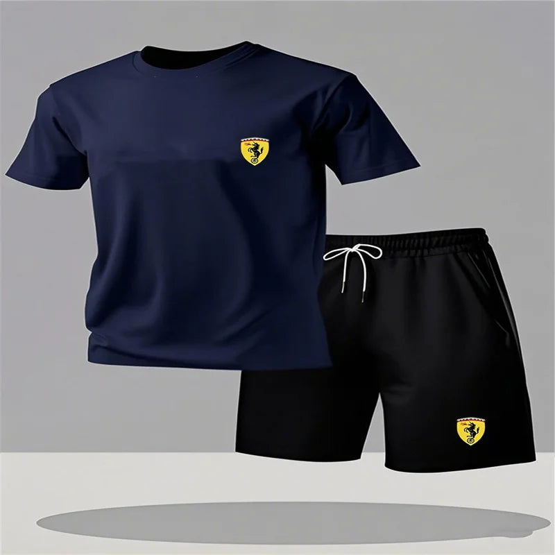T-shirt e pantaloncini set due pezzi - Stampa Ferrari