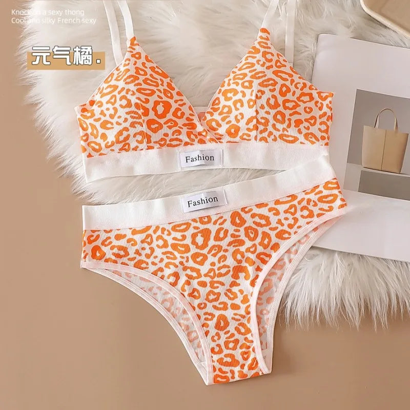 Set di biancheria intima da donna con stampa leopardata