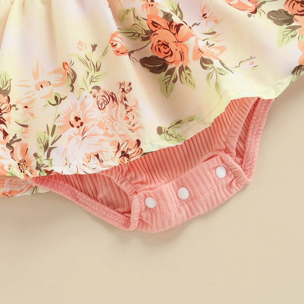Vestito Body a maniche volanti + fiocco 0-1 anno