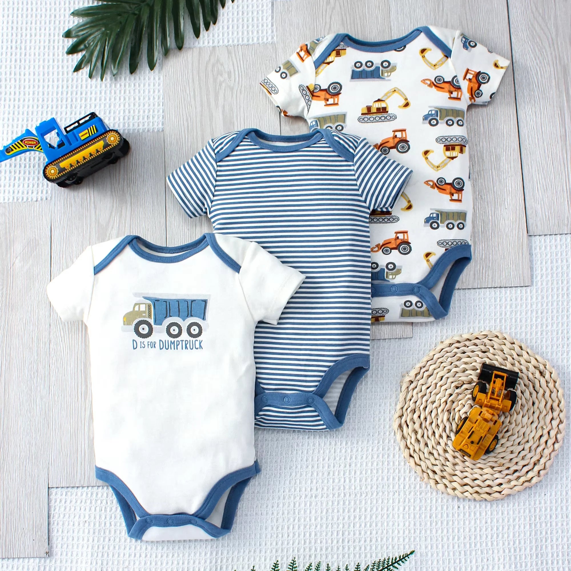 Set di tre pezzi con motivo Baby Body dinosauro dei cartoni animati 0-9 mesi