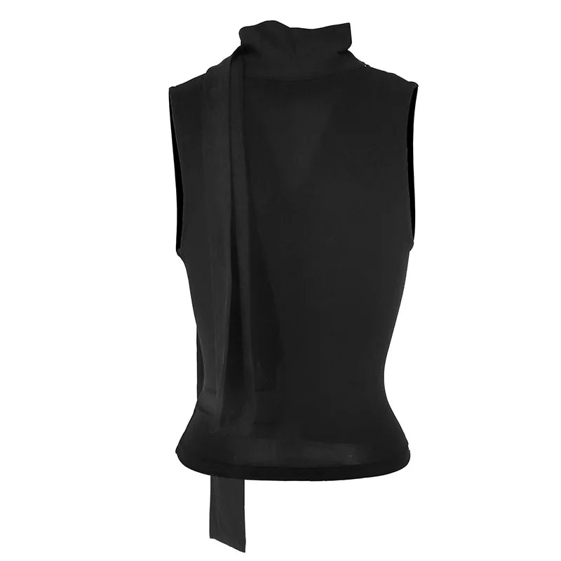 Gilet da donna estate senza maniche petto basso Top