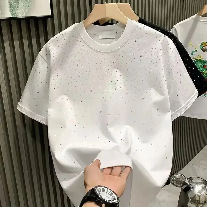 T-shirt estiva con strass T-shirt casual brillantini