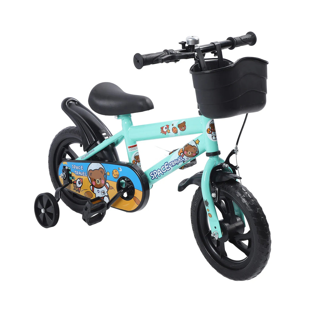 Bici per bambini da 12” con ruote da allenamento per 2-6 anni, telaio in acciaio ad alto tenore di carbonio, sedile e manubrio regolabili