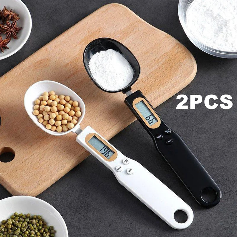 Mini Bilancia a cucchiaio Bilancia da cucina digitale, 0,1-500g, Cucchiaio di misura del peso per Farina, Latte, Caffè in polvere,