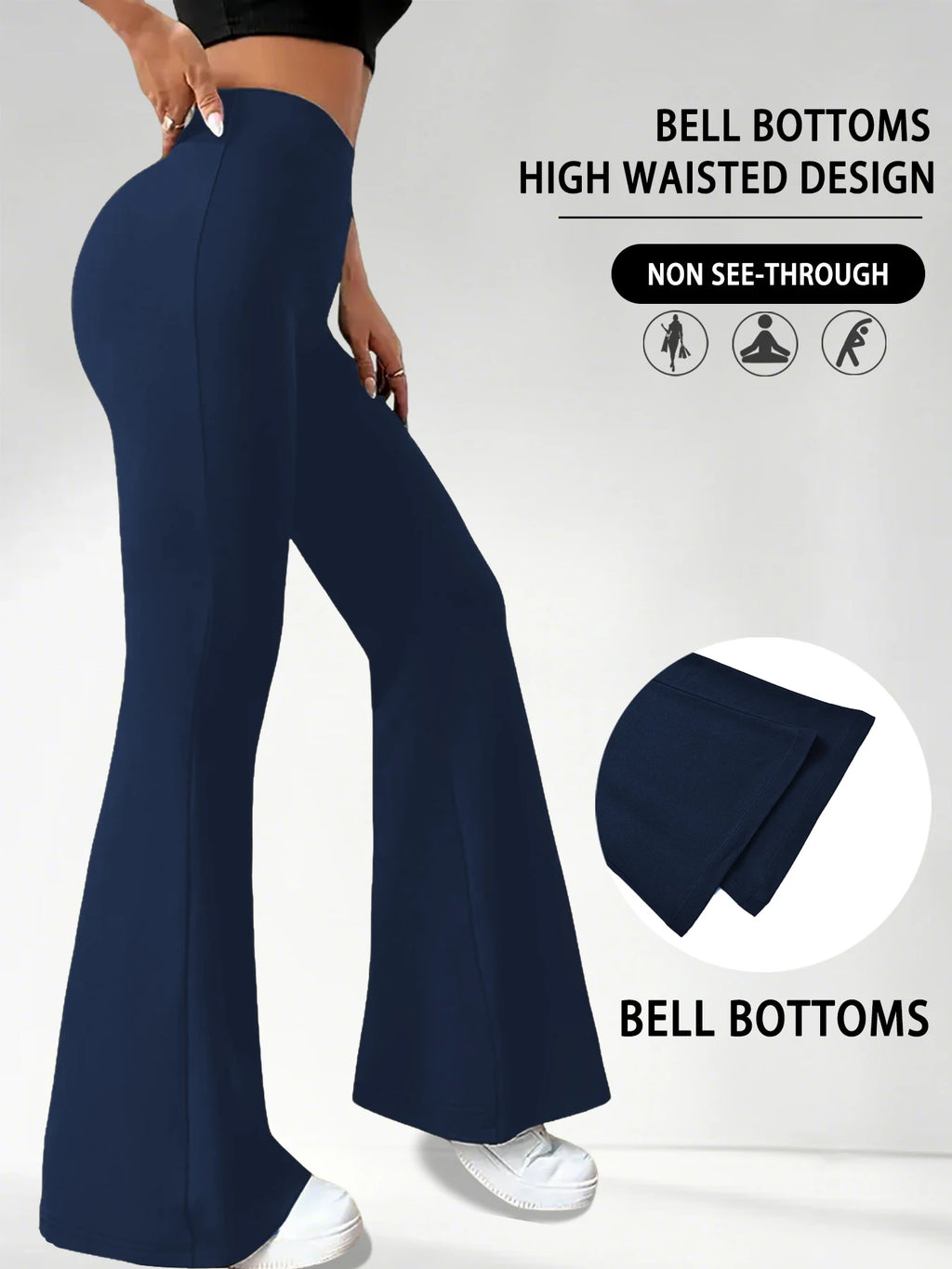 Pantaloni svasati super morbidi da donna a vita alta Leggings a zampa d’elefante