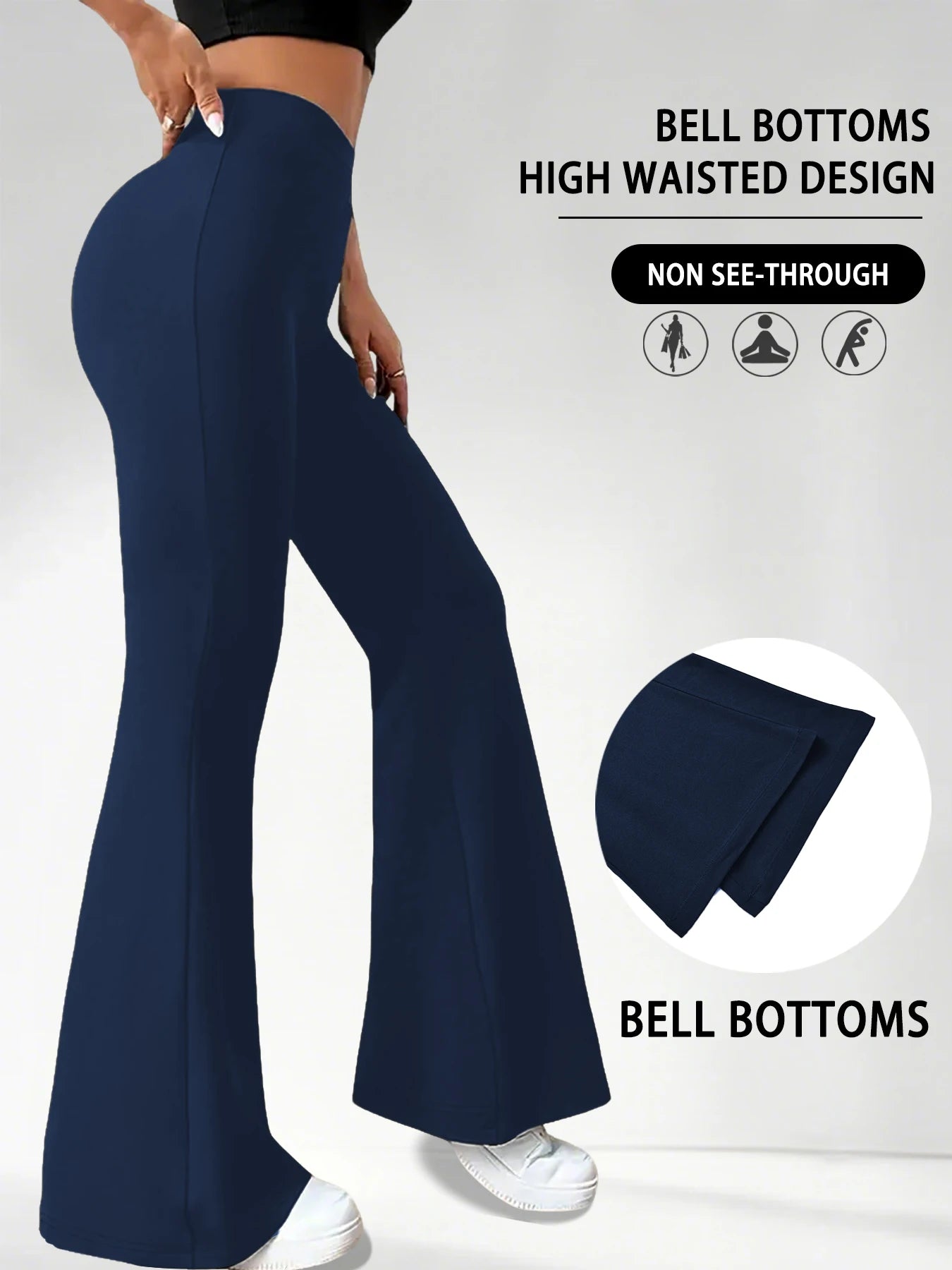 Pantaloni svasati super morbidi da donna a vita alta Leggings a zampa d’elefante