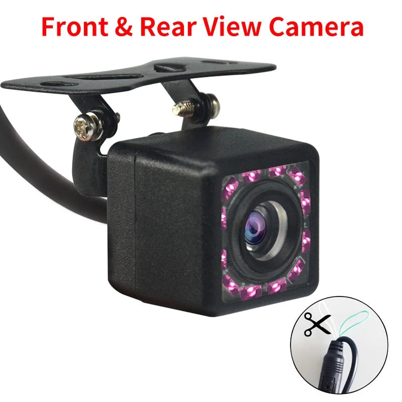Hippcron Telecamera posteriore per auto 4 LED Visione notturna Reverse Monitor di parcheggio Impermeabile 170 gradi HD Video
