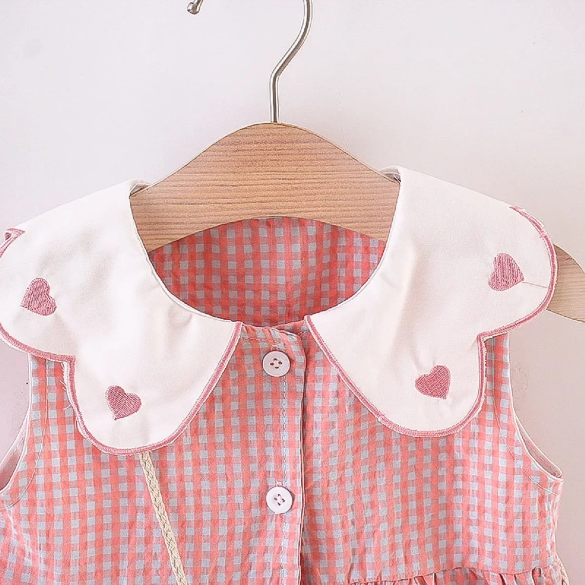 2 Pz Set Abito per bambina con ribavero ricamato