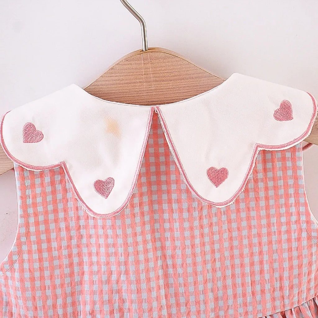 2 Pz Set Abito per bambina con ribavero ricamato