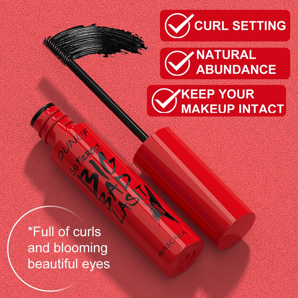 DUNUF 1 pz Mascara a lunga tenuta Sottile e spesso Curl impermeabile non macchia Resistente al sudore e non sbavatura