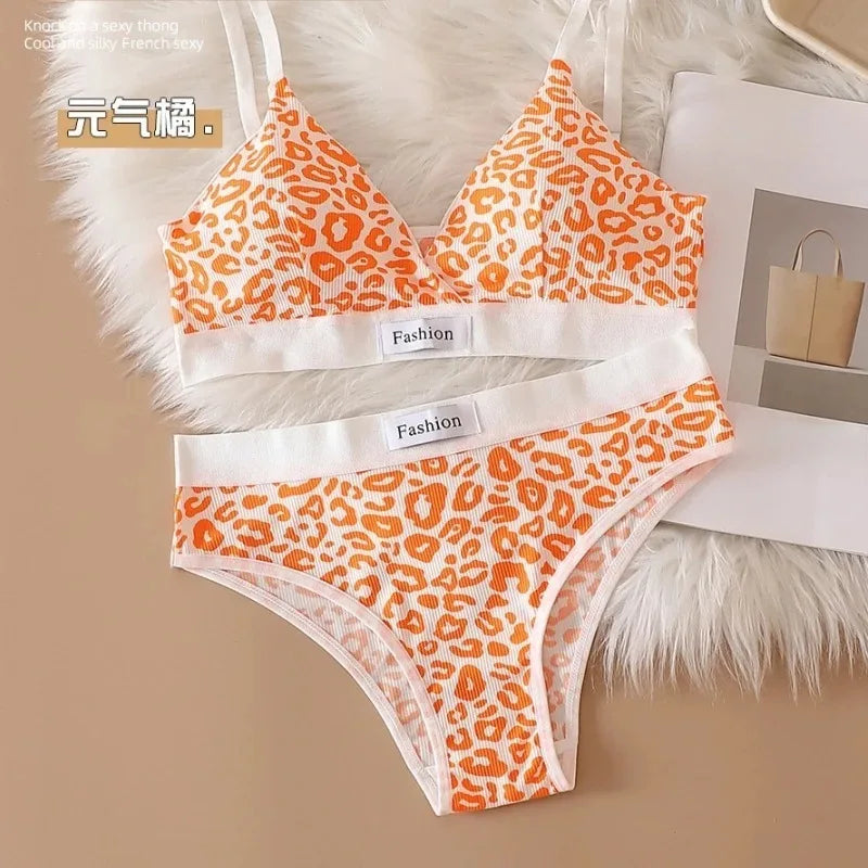 Set di biancheria intima da donna con stampa leopardata