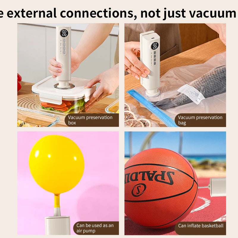 Sigillante sottovuoto wireless portatile multifunzionale potente aspirazione Macchina automatica per sigillare il cibo Sigillante per sacchetti per alimenti ricaricabile USB