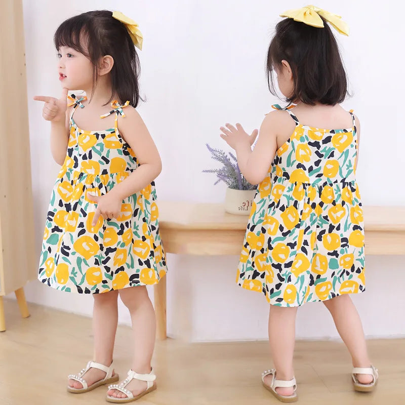 Vestito per bambini senza maniche con bretelle Top 3-6 anni