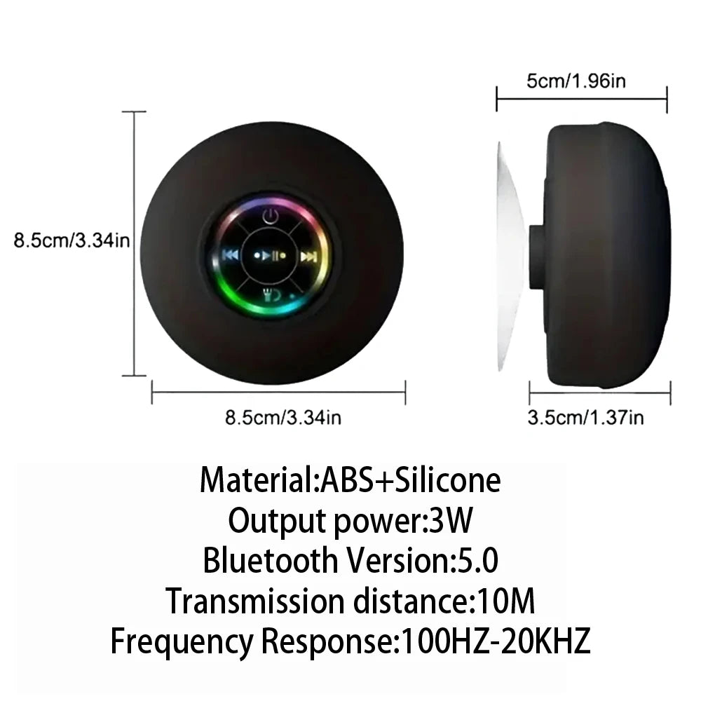 Altoparlante Bluetooth wireless portatile Luce a LED IPX4 Altoparlante impermeabile Bagno