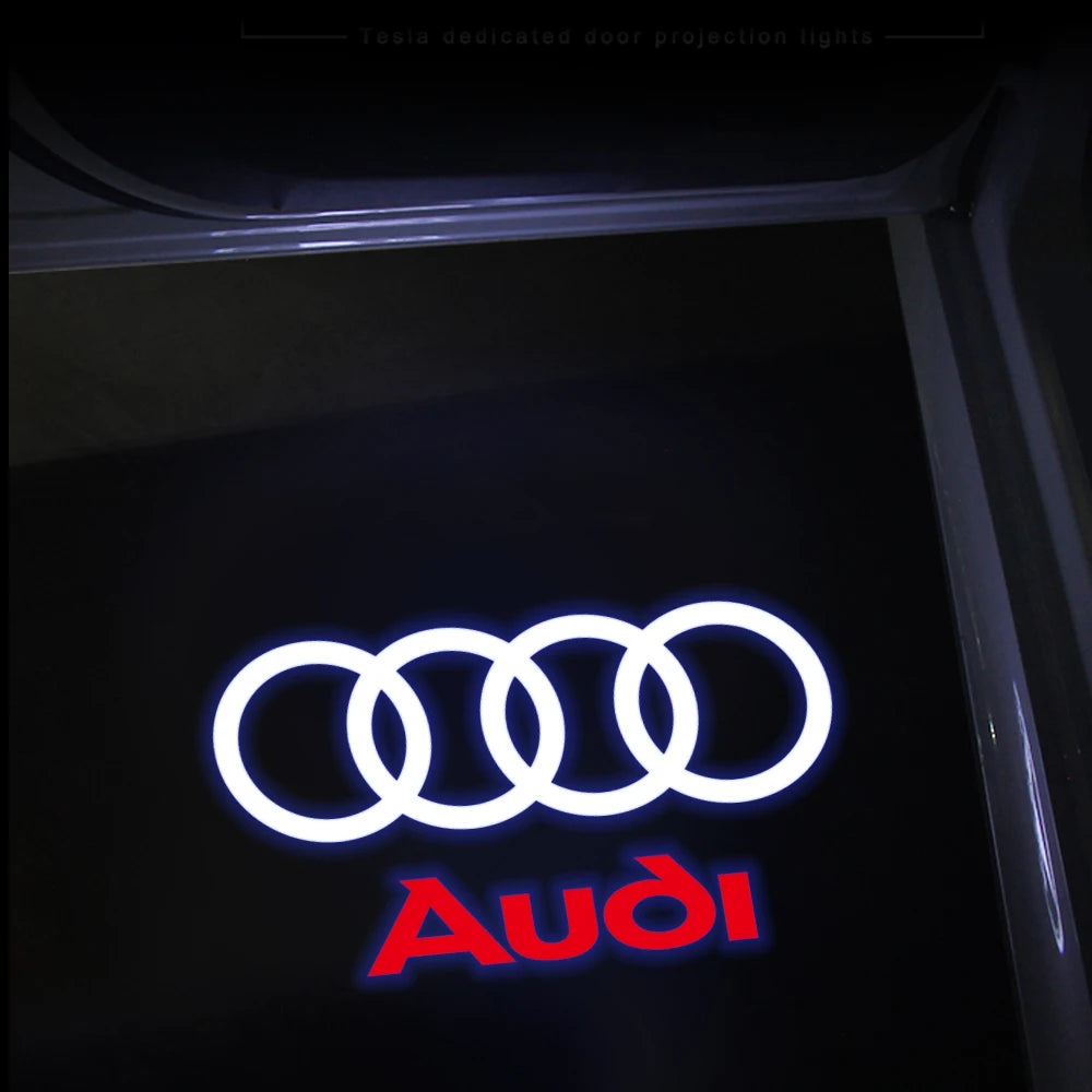 Per Audi Sline S3 S4 S5 S6 S7 RS Q7 Q5 Q3 A4 B8 8P A3 A6 C7 A5 A6L Quattro Auto Logo Porta LED Lampada di benvenuto Laser Proiettore Luce
