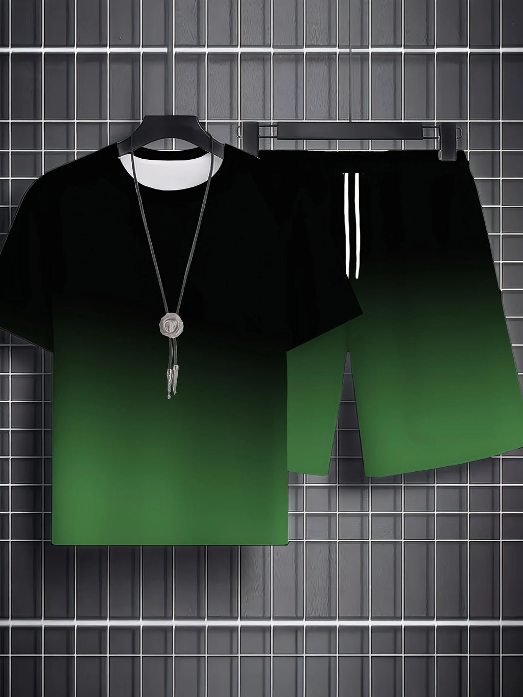 T-shirt e pantaloncini a maniche corte con stampa Moda Americana