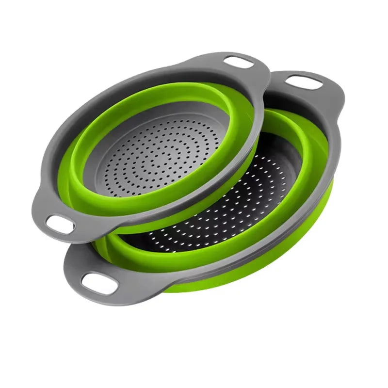 Cesto di scarico pieghevole in silicone, Cesto di lavaggio di frutta e verdura , Filtro pieghevole, Scolapasta