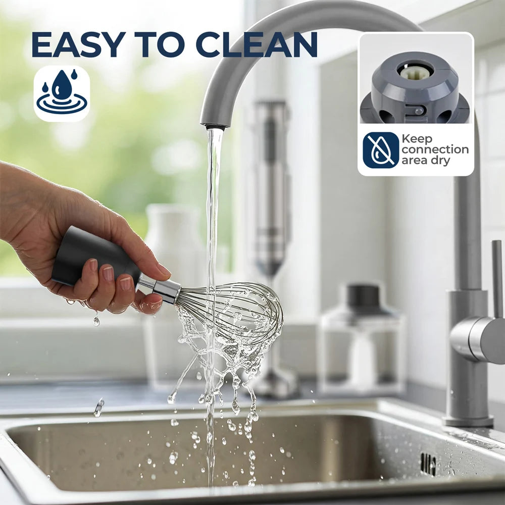 ROUNY Frullatore a immersione a immersione manuale 4-in-1 1000W Potente, miscelatore per alimenti in acciaio inossidabile, bicchiere di miscelazione da 700 ml, processore da 500 ml, + frusta