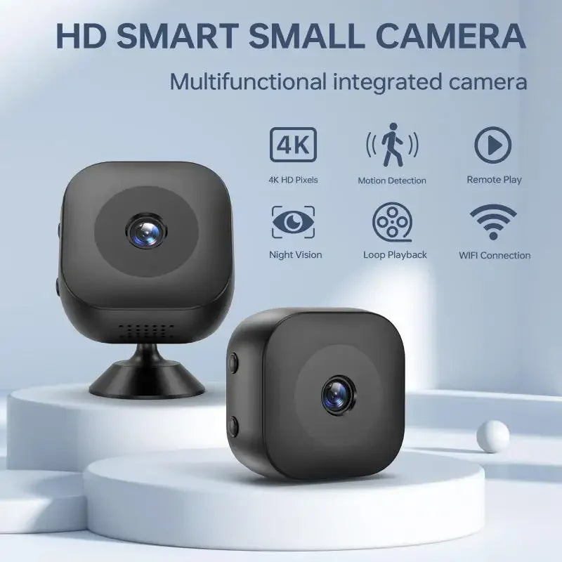 Mini Telecamera di sicurezza 4K Visione notturna a colori Monitor WiFi ad alta definizione Impermeabile Rilevamento del movimento Sorveglianza Smart Home