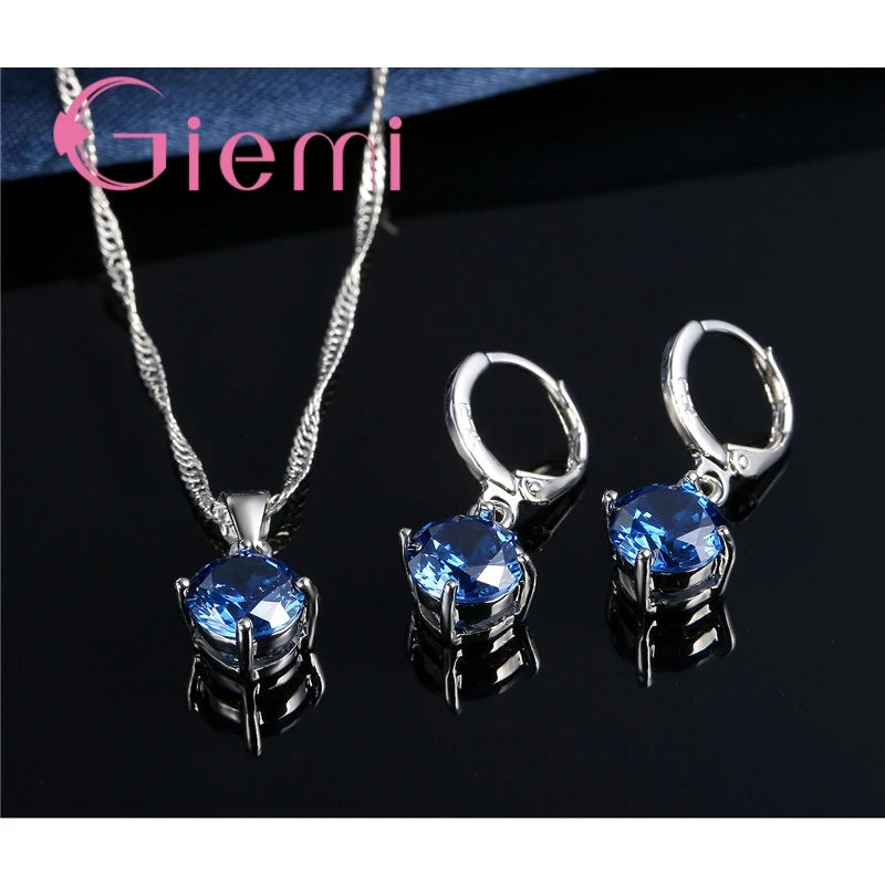 Collana con ciondolo in argento Set Trendy Austrian Crystal