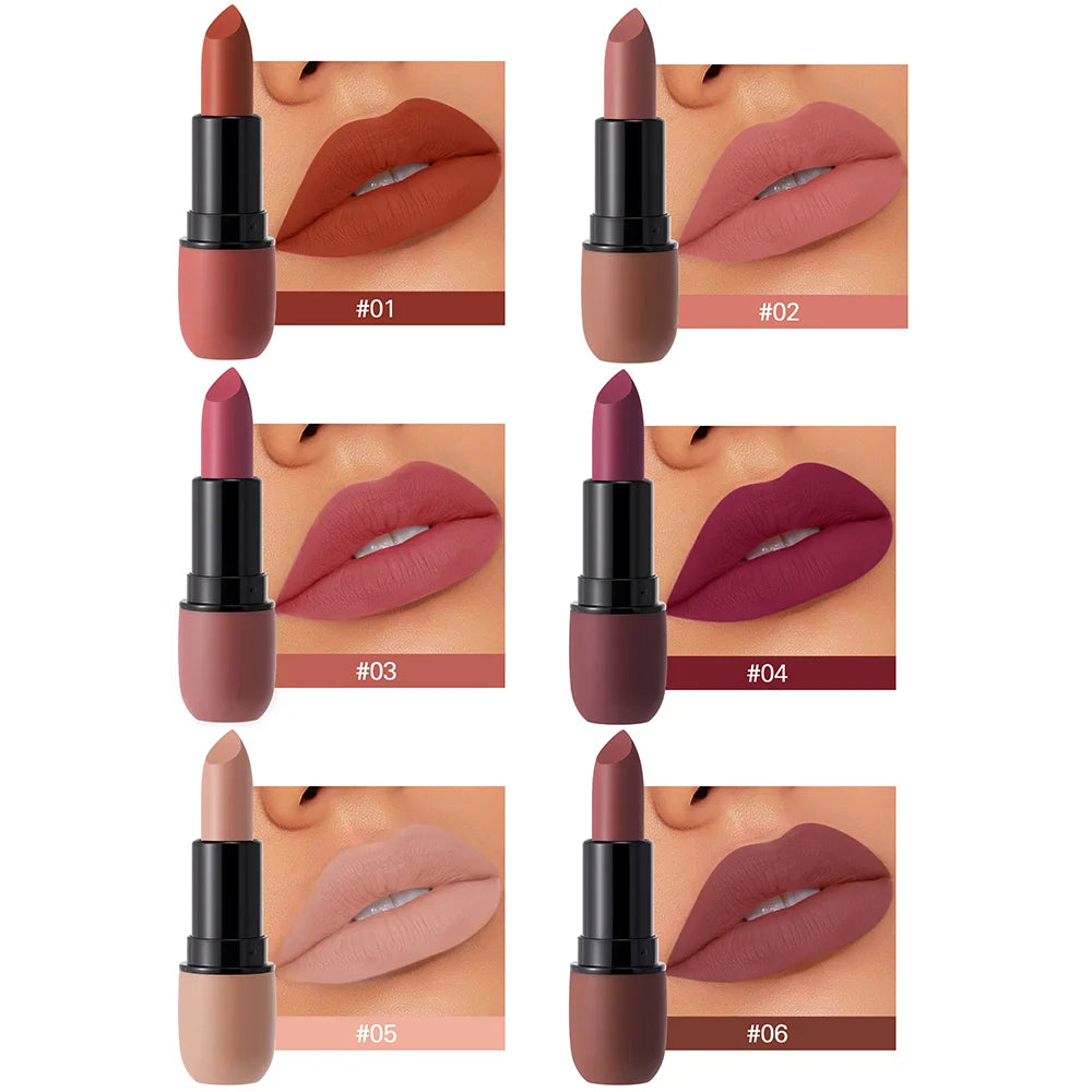 Rossetto opaco a 6 colori