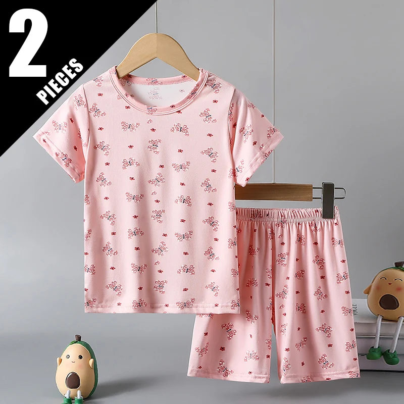2 pezzi estivi per bambini comodi e carini pantaloncini  Set casual per la casa e l’esterno