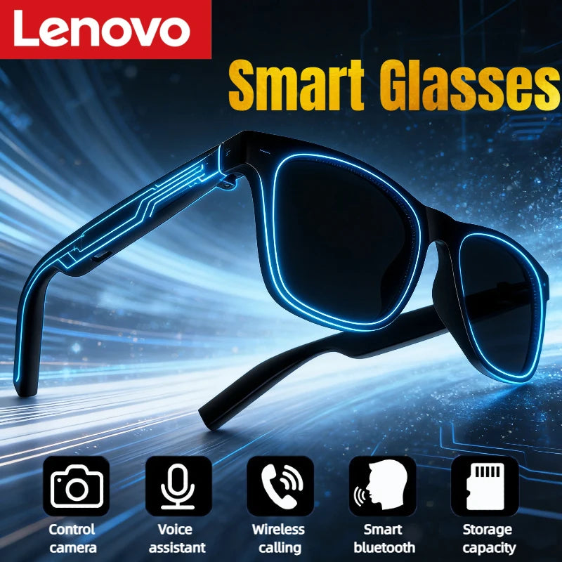 LENOVO Occhiali Smart Touch Photo Camera Registrazione Traduttore Assistente vocale Occhiali Bluetooth wireless