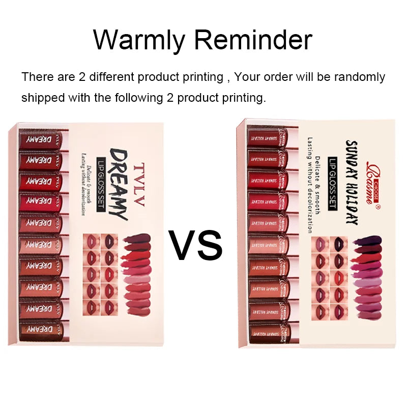 10 pezzi/set rossetto idratante a lunga durata