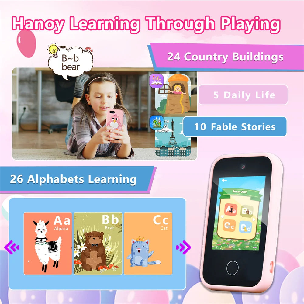 SmartPhone Fotocamera + Giochi Touch Screen+Lettore MP3 per bambini