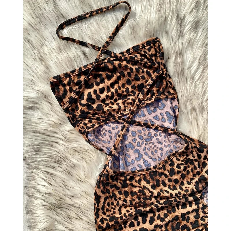 Mini abito con stampa leopardata