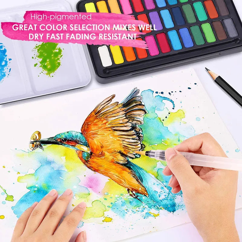 Set di acquerelli professionali 36 colori Pigmento per pittura ad acquerello con pennello e set di pittura di carta ad acquerello