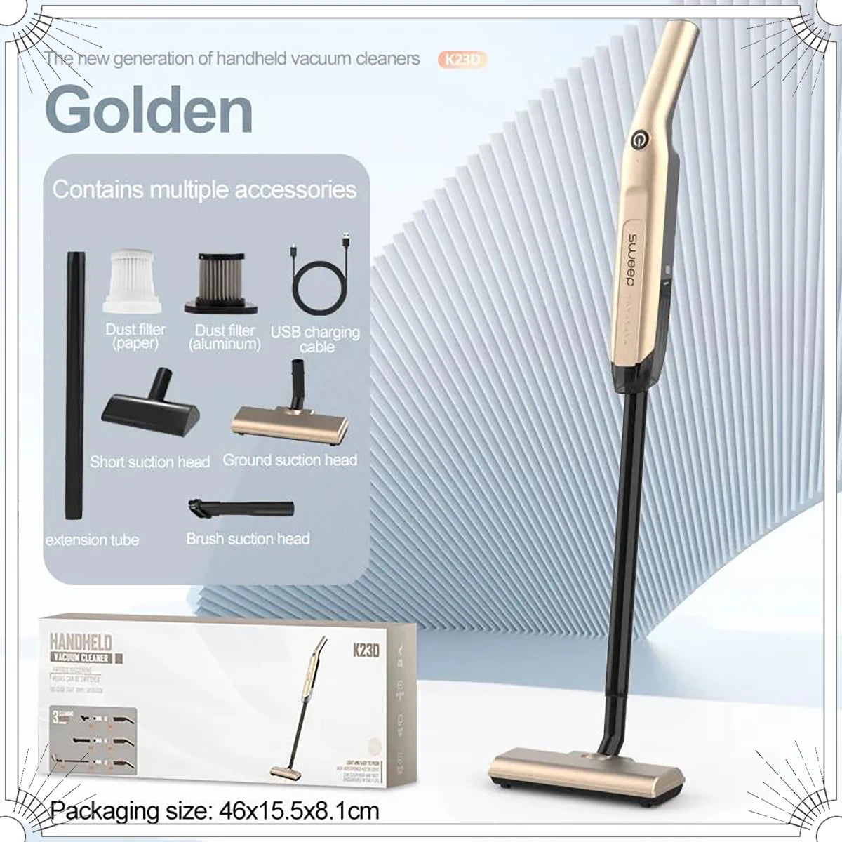 Aspirapolvere senza fili 20000Pa Aspirazione Potente aspirapolvere portatile a basso rumore Accessori multipli per soddisfare le tue esigenze della casa