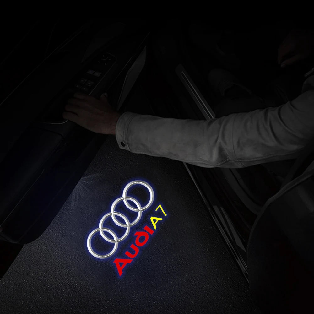 Per Audi Sline S3 S4 S5 S6 S7 RS Q7 Q5 Q3 A4 B8 8P A3 A6 C7 A5 A6L Quattro Auto Logo Porta LED Lampada di benvenuto Laser Proiettore Luce
