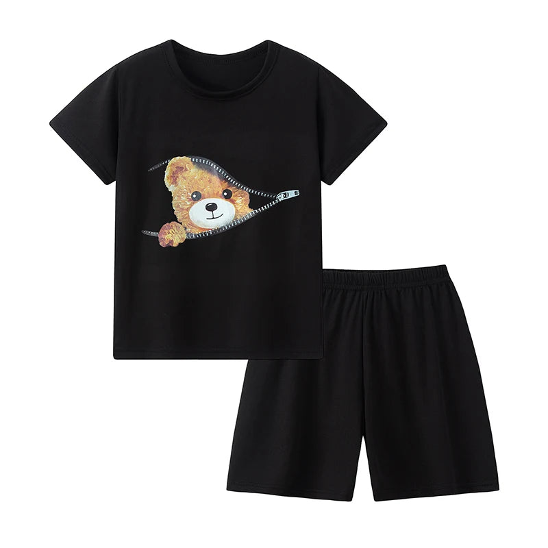 2 pezzi estivi per bambini comodi e carini pantaloncini  Set casual per la casa e l’esterno