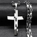 Collana con ciondolo a croce in acciaio inossidabile