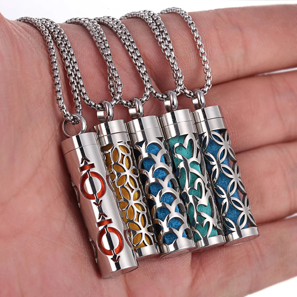 Collana con diffusore di olio essenziale Collana profumata in acciaio inossidabile