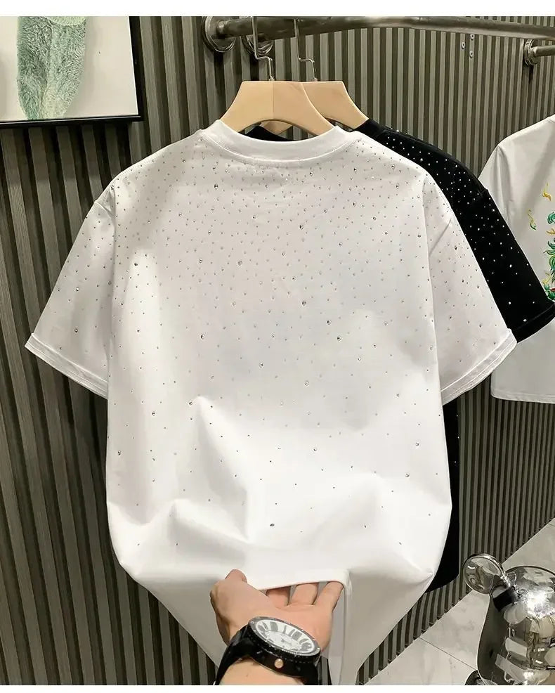 T-shirt estiva con strass T-shirt casual brillantini