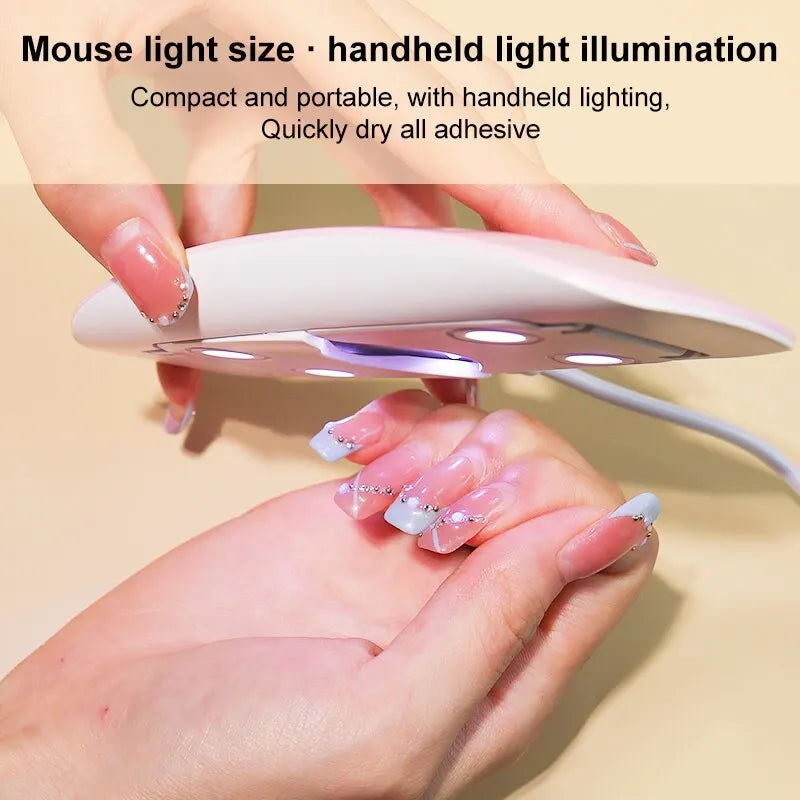 6W Mini asciuga unghie macchina portatile 6 LED UV manicure lampada uso domestico lampada con cavo USB