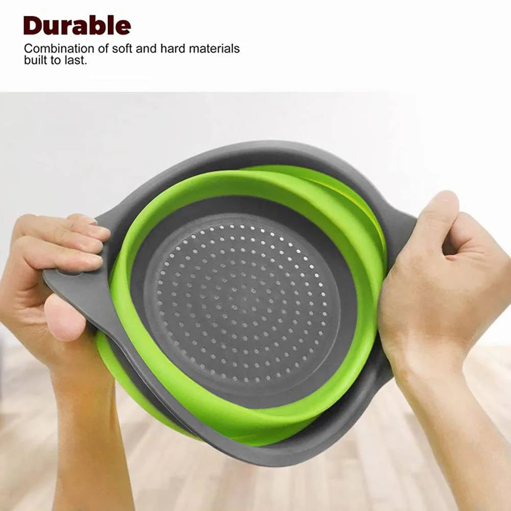 Cesto di scarico pieghevole in silicone, Cesto di lavaggio di frutta e verdura , Filtro pieghevole, Scolapasta