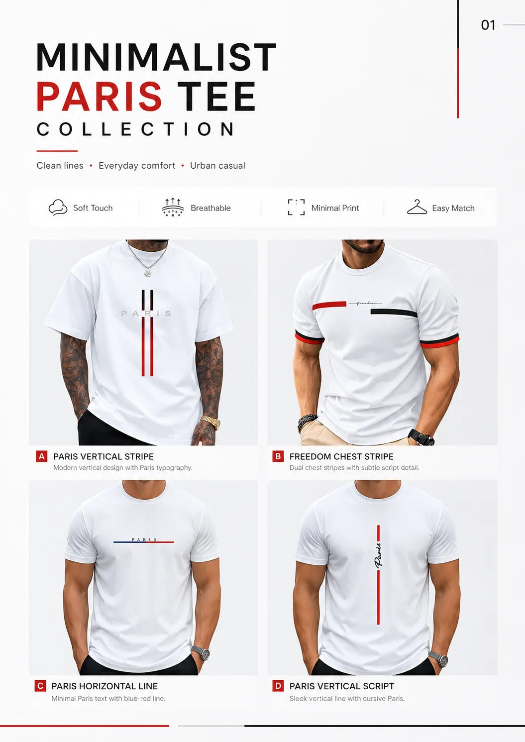 T-shirt da uomo Paris