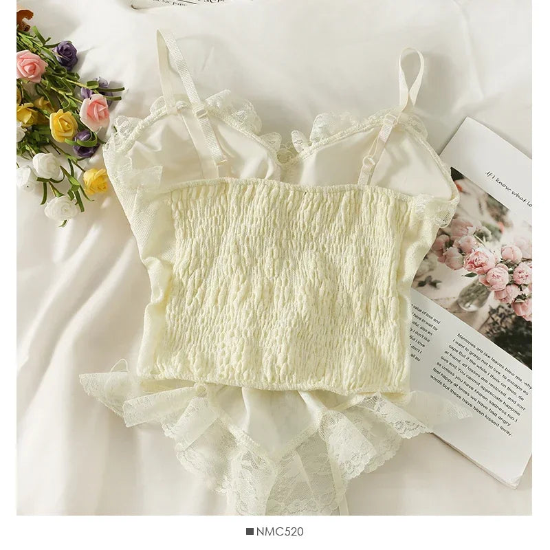 Corsetto Donna  in pizzo benda senza maniche